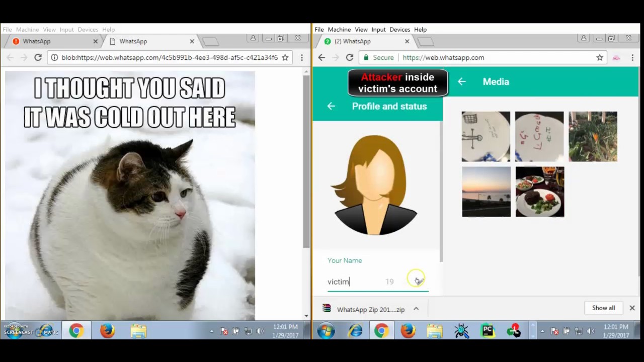 Demo of WhatsApp Web Account Takeover | Hacking Demonstration